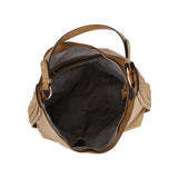 Kaycee Leather Hobo Bag with Braided Side Detail - Black