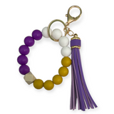 Game Day Wristlet Keychain - Purple & Gold