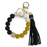 Game Day Wristlet Keychain - Black & Gold