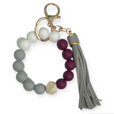 Game Day Wristlet Keychain - Maroon & Gray