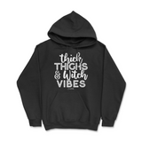 Thick Thighs and Witch Vibes Halloween Hoodie