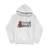 Merry and Bright Buffalo Plaid Tree Christmas Hoodie