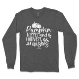 Pumpkin Kisses and Harvest Wishes Fall Long Sleeve T-Shirt