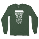 Pumpkin Spice and Everything Nice Coffee Cup Fall Long Sleeve T-Shirt