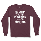 Flannels, Hayrides, Pumpkins, Sweaters, Bonfires Fall Long Sleeve T-Shirt