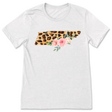 Leopard Watercolor Floral Tennessee T-Shirt