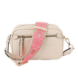 Penny Boho Guitar Strap Crossbody Bag - Beige