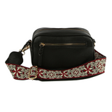 Penny Boho Guitar Strap Crossbody Bag - Black