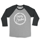 Merry Christmas Wreath Raglan