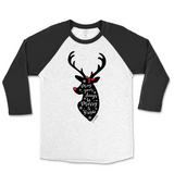 Merry And Bright Deer Christmas Raglan