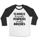 Flannels, Hayrides, Pumpkins, Sweaters, Bonfires Fall Raglan