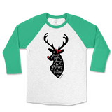 Merry And Bright Deer Christmas Raglan