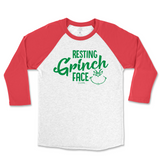 Resting Grinch Face Christmas Raglan