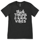 Thick Thighs and Witch Vibes Halloween T-Shirt