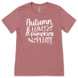 Autumn Leaves and Pumpkins Please Fall T-Shirt