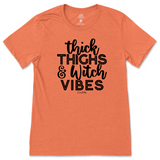 Thick Thighs and Witch Vibes Halloween T-Shirt