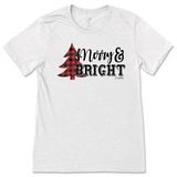 Merry and Bright Buffalo Plaid Tree Christmas T-Shirt