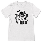 Thick Thighs and Witch Vibes Halloween T-Shirt