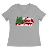 Merry Kentucky Christmas Ladies V-Neck T-Shirt