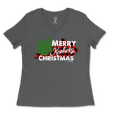 Merry Kentucky Christmas Ladies V-Neck T-Shirt