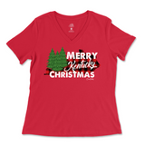 Merry Kentucky Christmas Ladies V-Neck T-Shirt