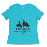 Hike More Worry Less Ladies V-Neck T-Shirt