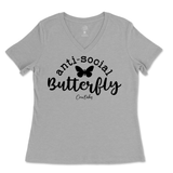 Anti-Social Butterfly Ladies V-Neck T-Shirt