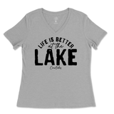 Life is Better at the Lake Ladies V-Neck T-Shirt