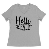 Hello Fall Ladies V-Neck T-Shirt