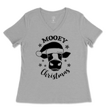 Mooey Christmas Ladies V-Neck T-Shirt