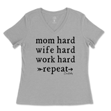 Mom Hard Ladies V-Neck T-Shirt