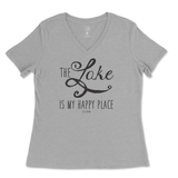 Lake is my Happy Place Ladies V-Neck T-Shirt