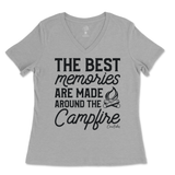 The Best Memories are Made Around the Campfire Ladies V-Neck T-Shirt