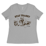 Stay Trashy Ladies V-Neck T-Shirt