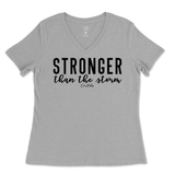 Stronger Than The Storm Ladies V-Neck T-Shirt