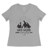 Hike More Worry Less Ladies V-Neck T-Shirt