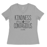 Kindness Is Contagious Ladies V-Neck T-Shirt