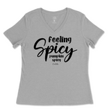 Feeling Spicy, Pumpkin Spicy Fall Ladies V-Neck T-Shirt