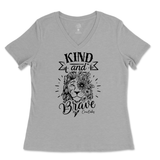 Kind And Brave Ladies V-Neck T-Shirt