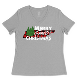 Merry Tennessee Christmas Ladies V-Neck T-Shirt