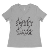 Kinda Sweet Kinda Savage Ladies V-Neck T-Shirt