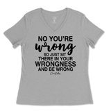 Just Sit There In Your Wrongness Ladies V-Neck T-Shirt