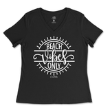 Beach Vibes Only Ladies V-Neck T-Shirt