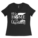 I'm Be Home For Christmas Ladies V-Neck T-Shirt