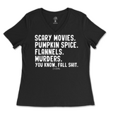 Fall Shit Ladies V-Neck T-Shirt