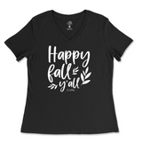 Happy Fall Y'all Ladies V-Neck T-Shirt