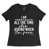 Expensive All The Time Ladies V-Neck T-Shirt