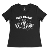 Stay Trashy Ladies V-Neck T-Shirt