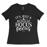 Just a Bunch of Hocus Pocus Halloween Ladies V-Neck T-Shirt