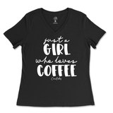 Just A Girl Who Loves Coffee Ladies V-Neck T-Shirt